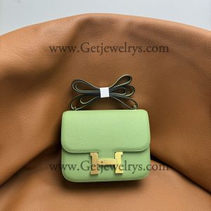 Hermes Constance 18cm Avocado Green Epsom Leather Bag with Gold Hardware