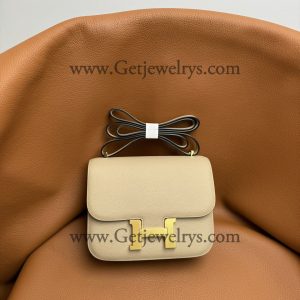 Hermes Constance 18cm Trench Epsom Leather Bag with Gold Hardware