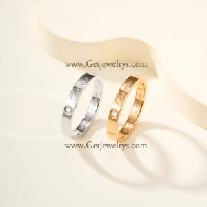 C de Cartier Wedding Ring With 1 Diamond Pink Gold and White Gold Width 3mm