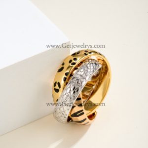 Cartier Lacquer Trinity Ring with Half-Paved