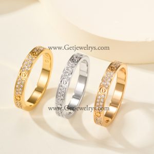 Cartier Love Ring Mini Model With Paved Diamonds Yellow Gold/Rose Gold/White Gold
