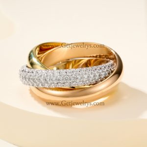 Cartier Trinity Ring Medium Model with Semi-Paved